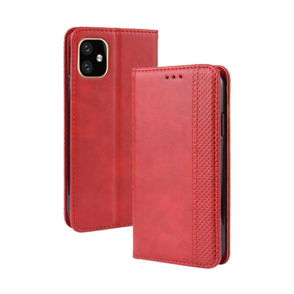 Schutzhülle Für iPhone 12 Mini Flip Case Stilisierter Vintage-ledereffekt