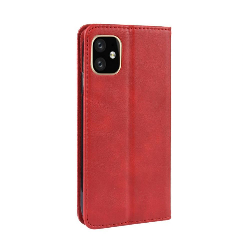 Schutzhülle Für iPhone 12 Mini Flip Case Stilisierter Vintage-ledereffekt