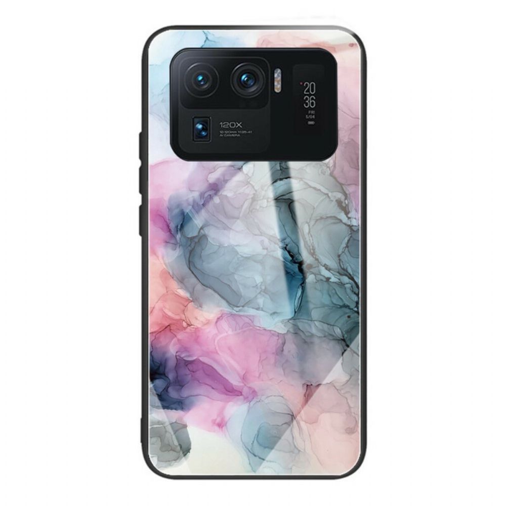 Hülle Für Xiaomi Mi 11 Ultra Aquarell Marmor Gehärtetes Glas