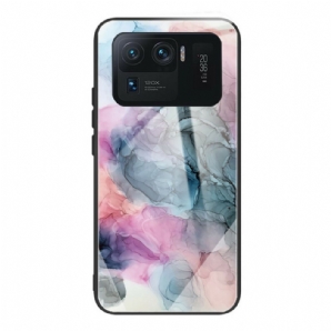 Hülle Für Xiaomi Mi 11 Ultra Aquarell Marmor Gehärtetes Glas