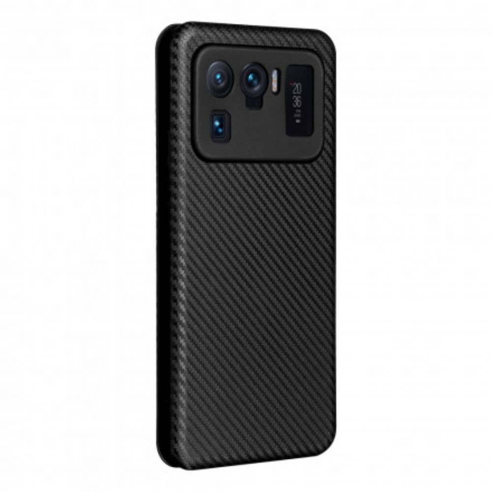 Schutzhülle Für Xiaomi Mi 11 Ultra Flip Case Kohlefaser Mit Stützring