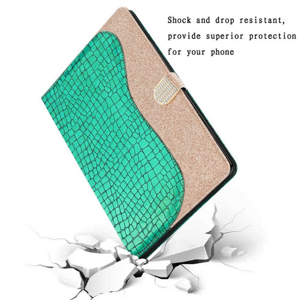 Flip Case Für iPad 10.2" (2024) (2024) / Air 10.5" / Pro 10.5" Kroko-glitter