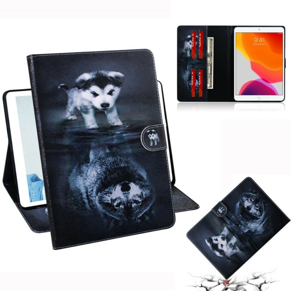 Lederhüllen Für iPad 10.2" (2024) (2024) / Air 10.5" / Pro 10.5" Kleiner Hund