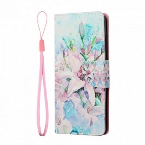 Flip Case Für Samsung Galaxy A22 5G Blumenserie