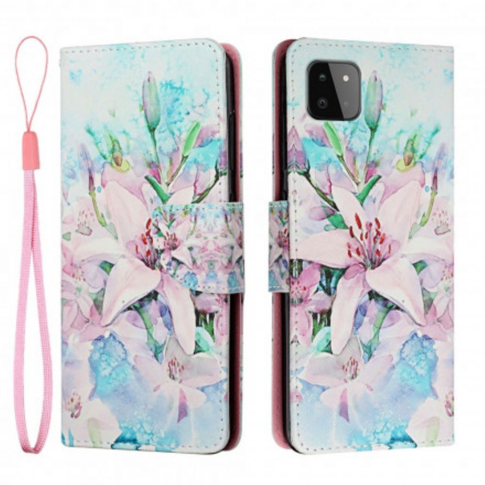 Flip Case Für Samsung Galaxy A22 5G Blumenserie