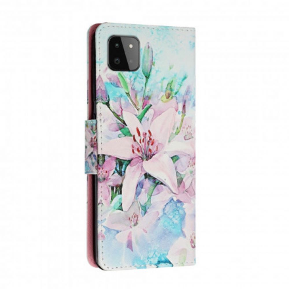 Flip Case Für Samsung Galaxy A22 5G Blumenserie