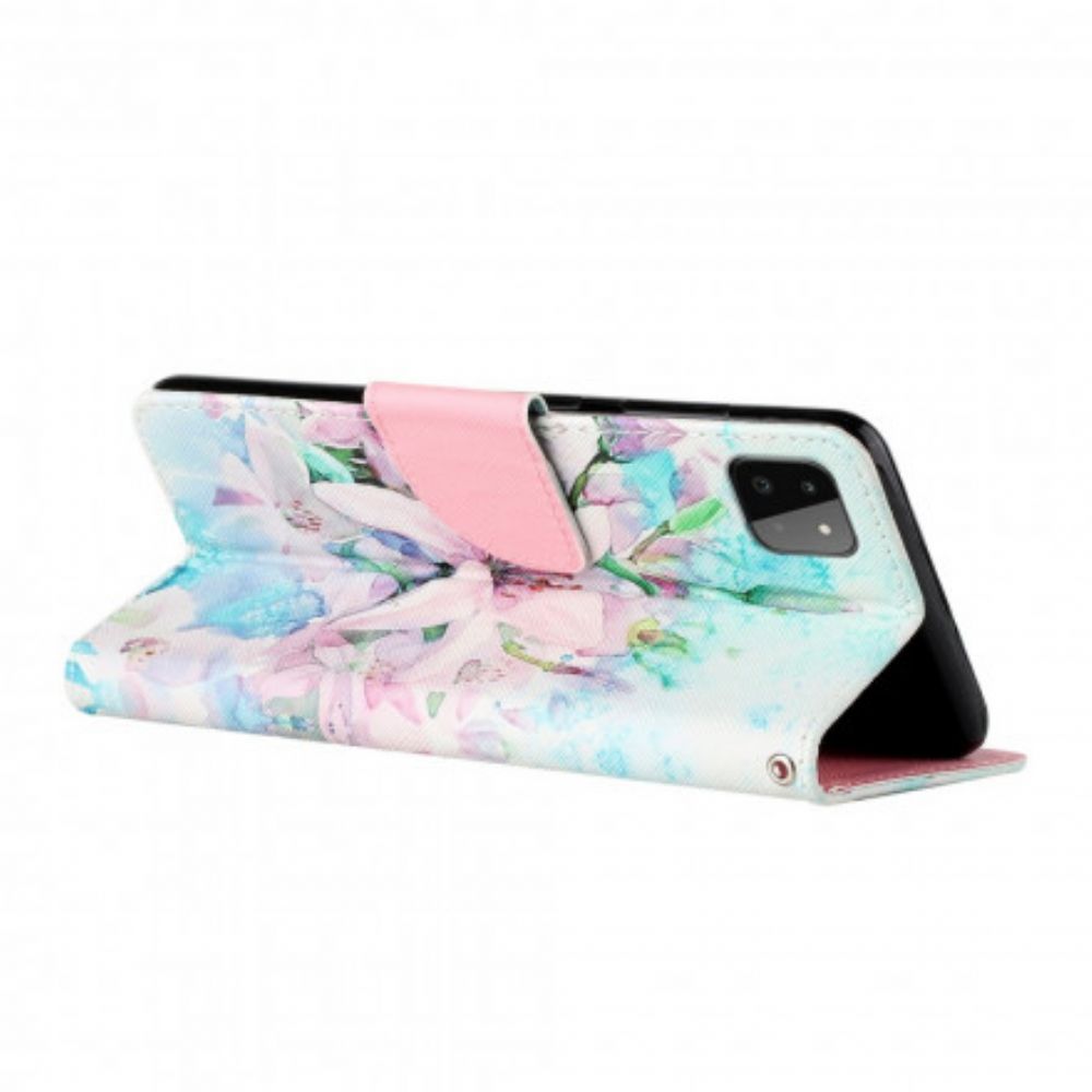 Flip Case Für Samsung Galaxy A22 5G Blumenserie