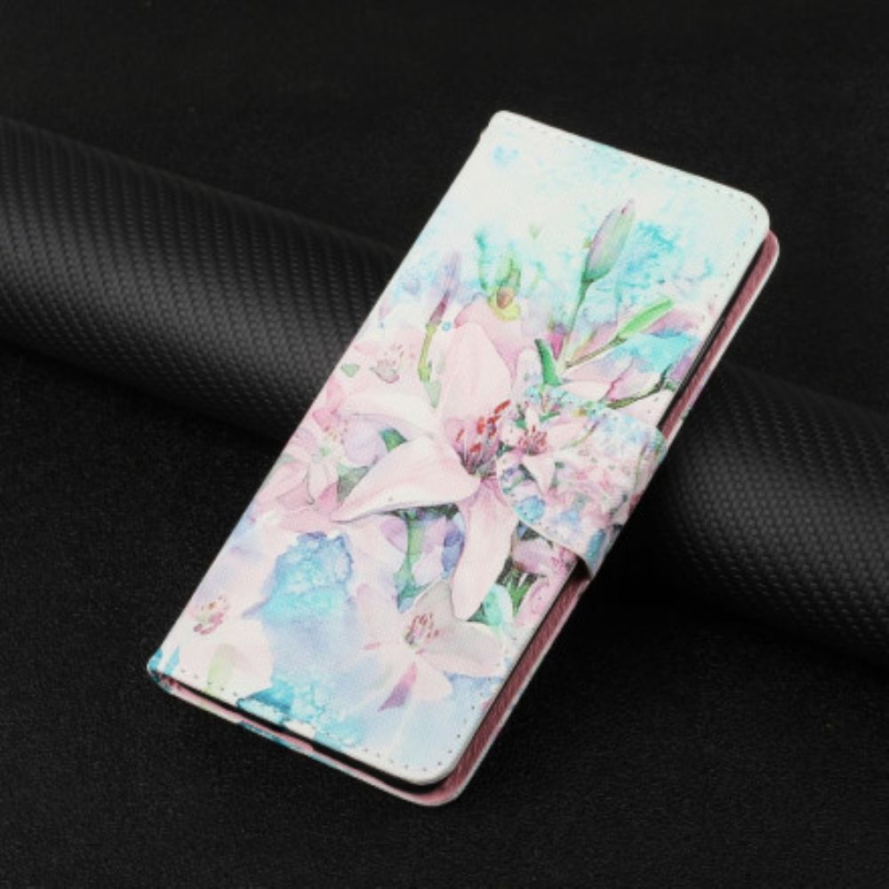 Flip Case Für Samsung Galaxy A22 5G Blumenserie