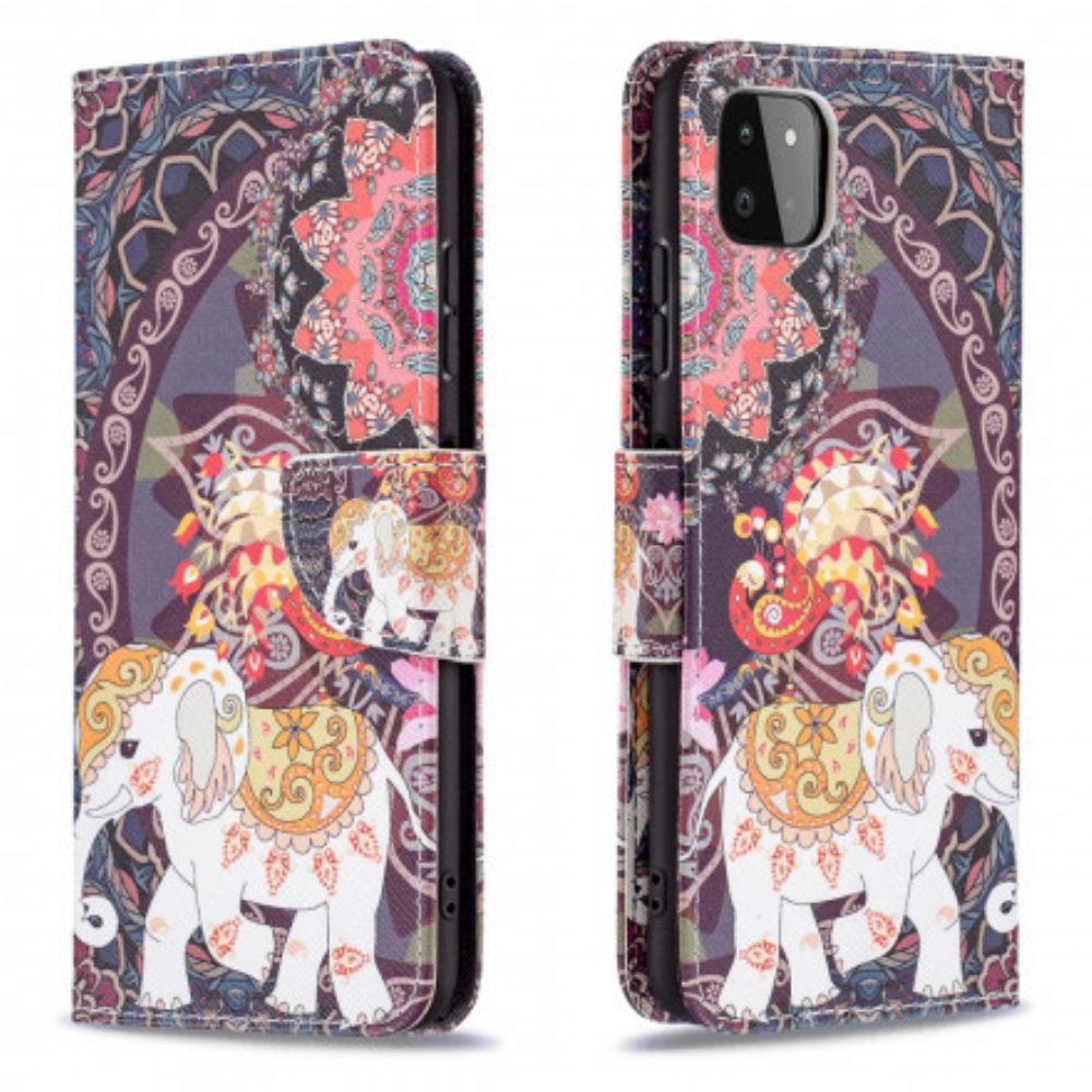 Flip Case Für Samsung Galaxy A22 5G Indischer Elefant