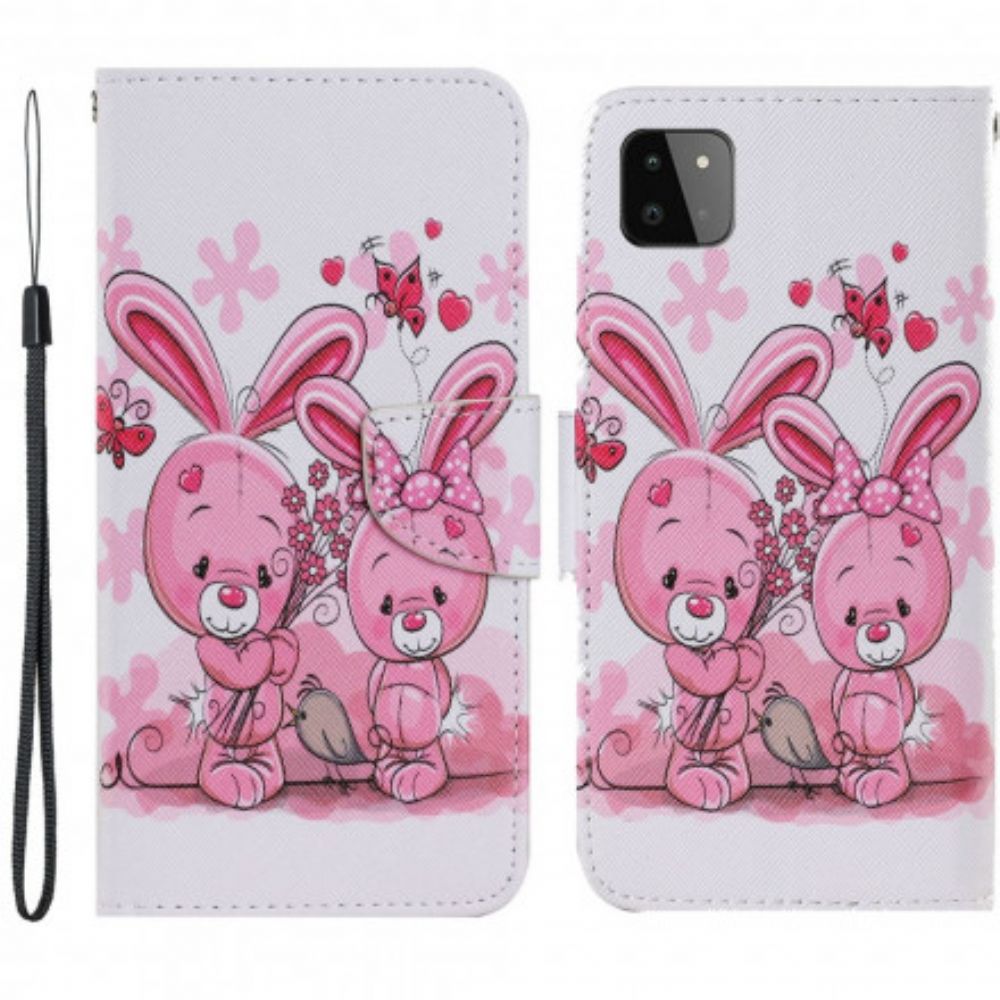 Flip Case Für Samsung Galaxy A22 5G Kaninchen