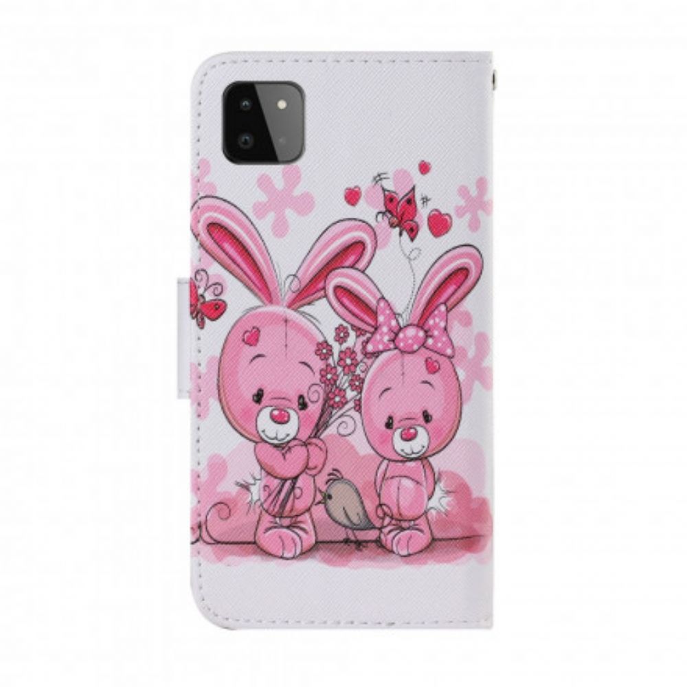 Flip Case Für Samsung Galaxy A22 5G Kaninchen