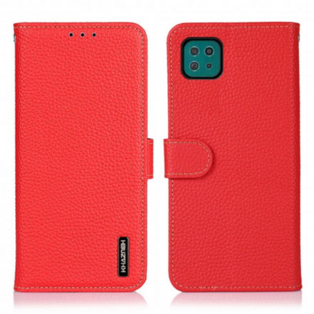 Flip Case Für Samsung Galaxy A22 5G Litschi Khazneh-leder