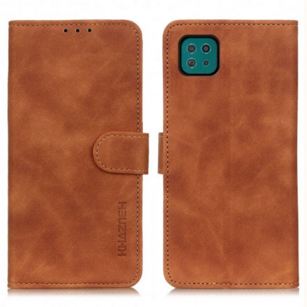 Flip Case Für Samsung Galaxy A22 5G Matter Vintage-ledereffekt Khazneh