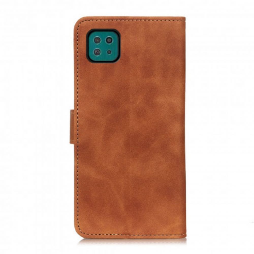 Flip Case Für Samsung Galaxy A22 5G Matter Vintage-ledereffekt Khazneh