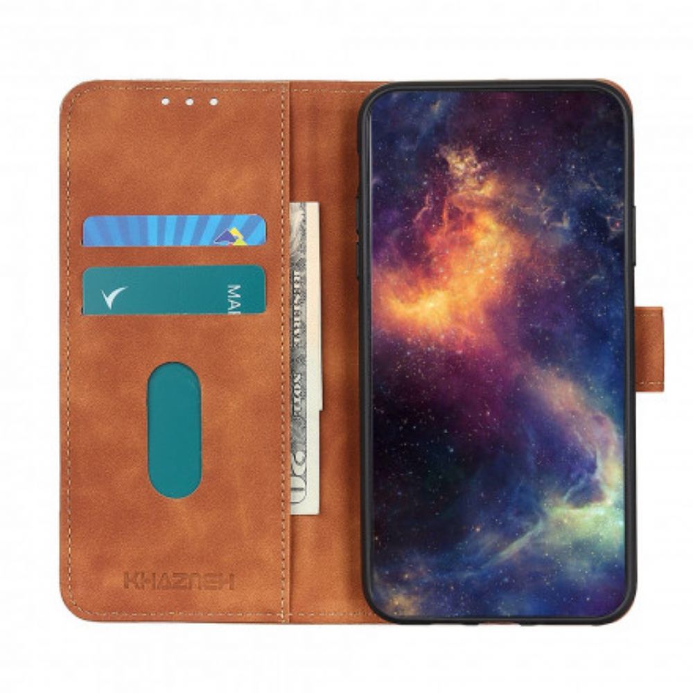 Flip Case Für Samsung Galaxy A22 5G Matter Vintage-ledereffekt Khazneh