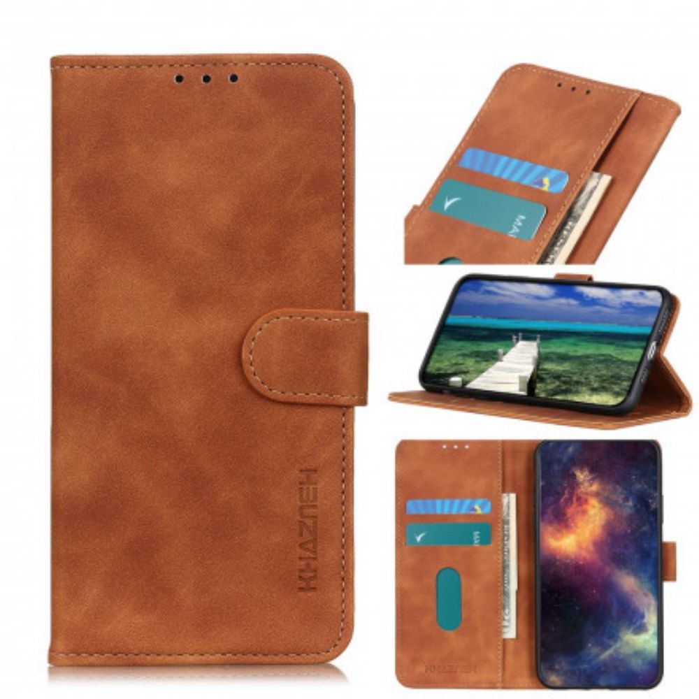 Flip Case Für Samsung Galaxy A22 5G Matter Vintage-ledereffekt Khazneh