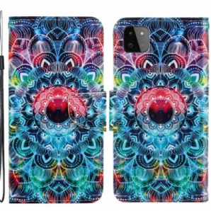 Flip Case Für Samsung Galaxy A22 5G Mit Kordel Auffälliges Riemchen-mandala