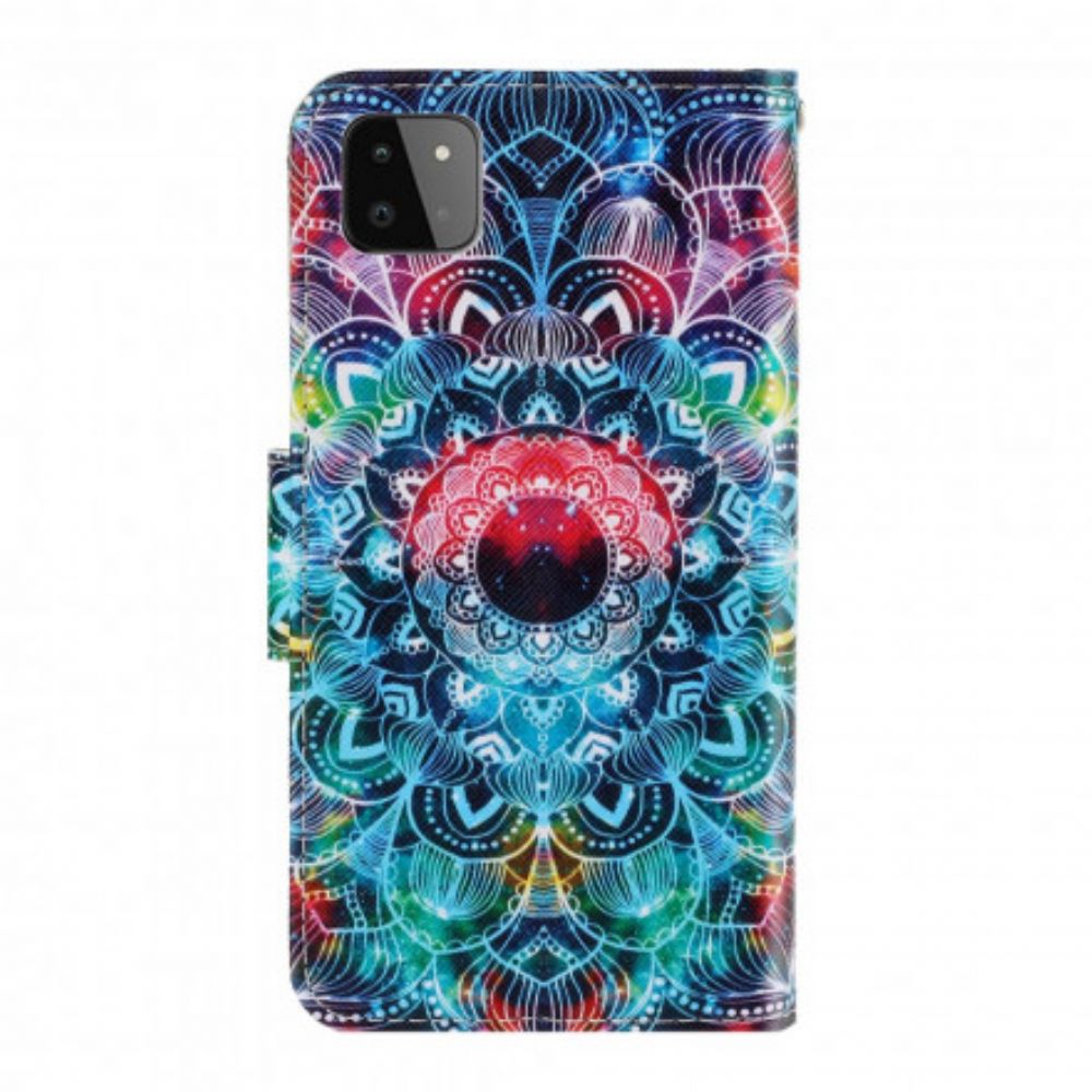 Flip Case Für Samsung Galaxy A22 5G Mit Kordel Auffälliges Riemchen-mandala