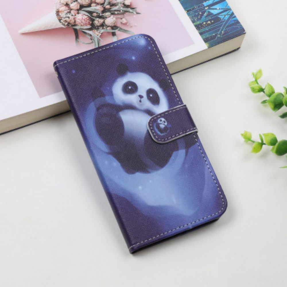 Flip Case Für Samsung Galaxy A22 5G Mit Kordel Tanga Space Panda