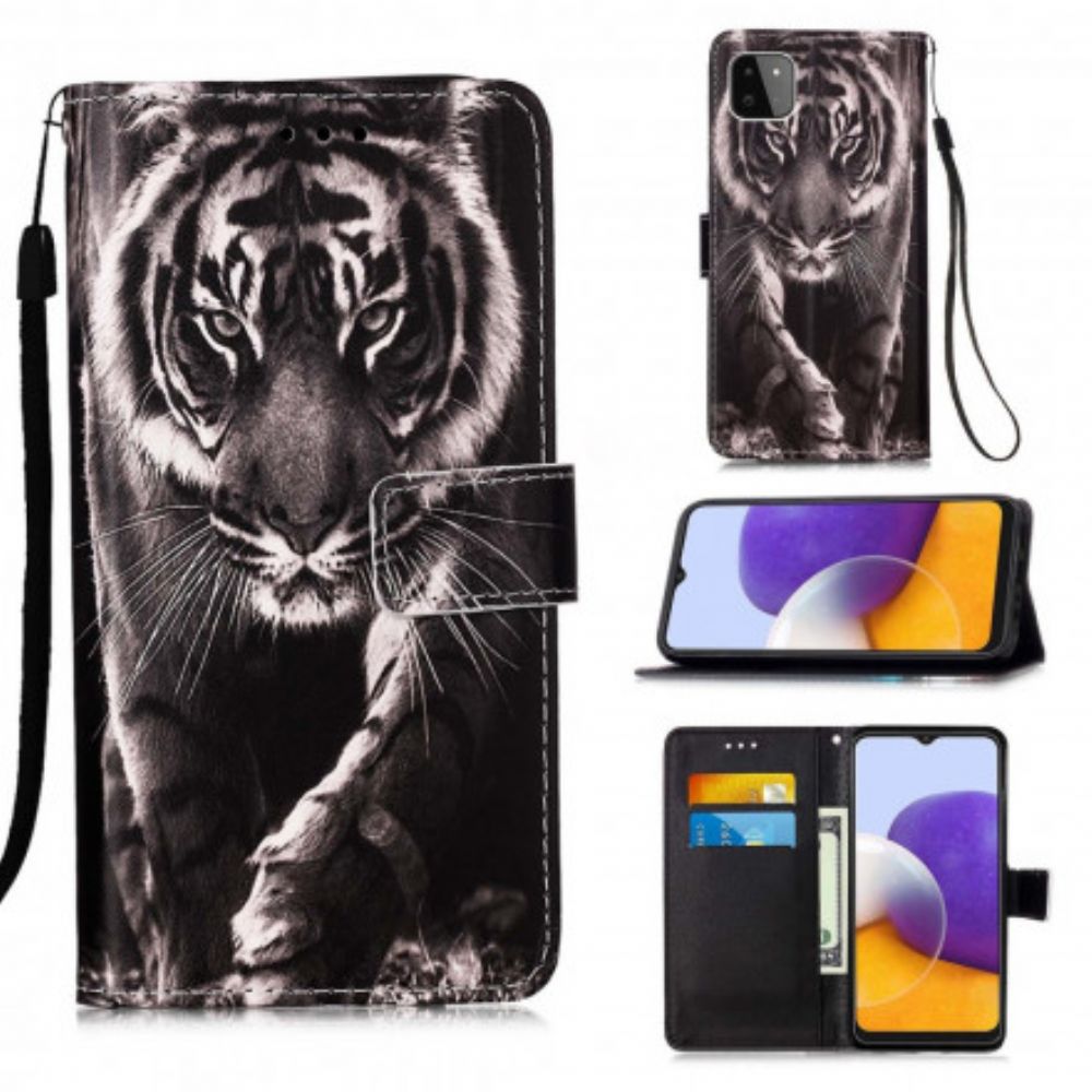 Flip Case Für Samsung Galaxy A22 5G Nachtiger