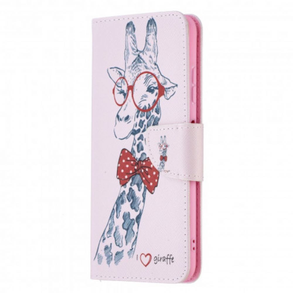 Flip Case Für Samsung Galaxy A22 5G Nerdige Giraffe