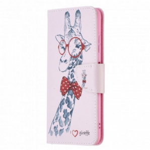 Flip Case Für Samsung Galaxy A22 5G Nerdige Giraffe