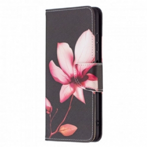 Flip Case Für Samsung Galaxy A22 5G Rosa Blume