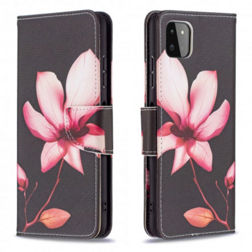 Flip Case Für Samsung Galaxy A22 5G Rosa Blume