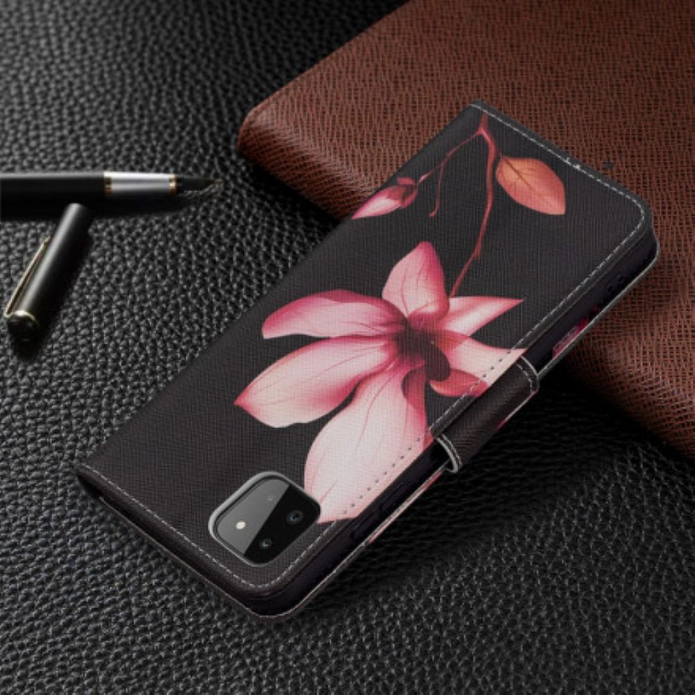 Flip Case Für Samsung Galaxy A22 5G Rosa Blume