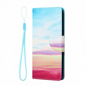 Flip Case Für Samsung Galaxy A22 5G Sonnenuntergang