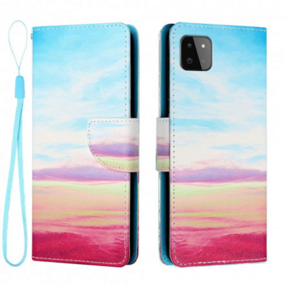 Flip Case Für Samsung Galaxy A22 5G Sonnenuntergang