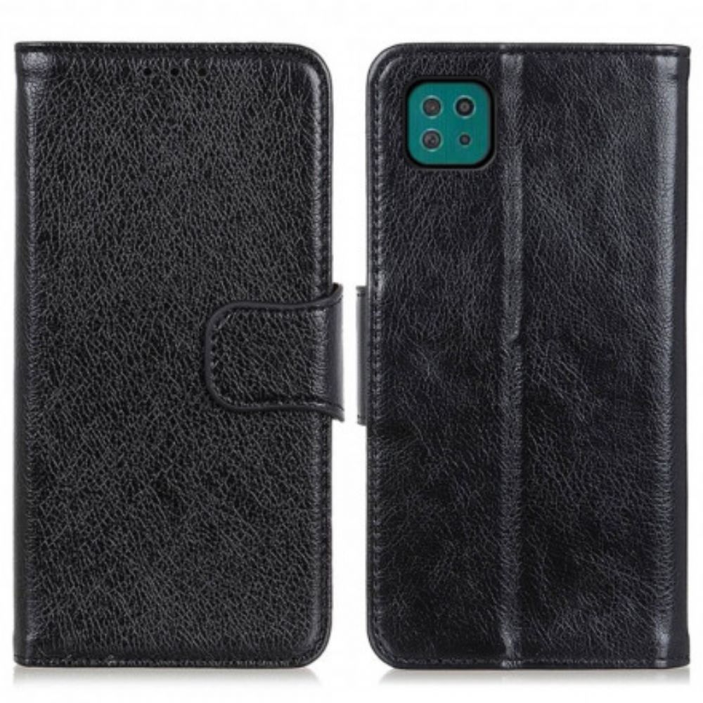 Flip Case Für Samsung Galaxy A22 5G Spaltnappaleder