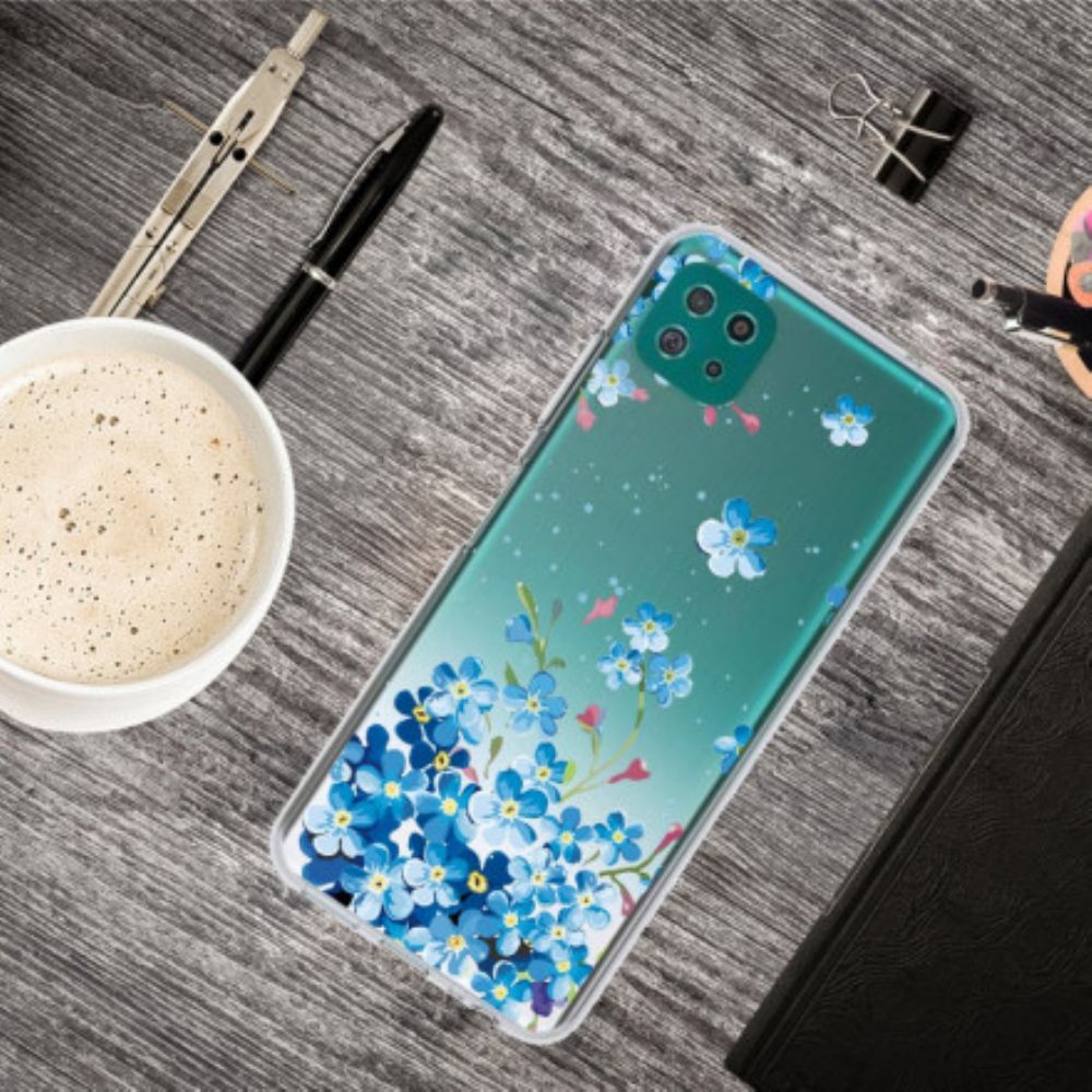 Handyhülle Für Samsung Galaxy A22 5G Blaue Blumen