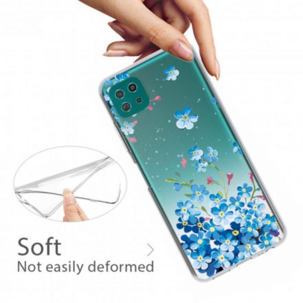 Handyhülle Für Samsung Galaxy A22 5G Blaue Blumen