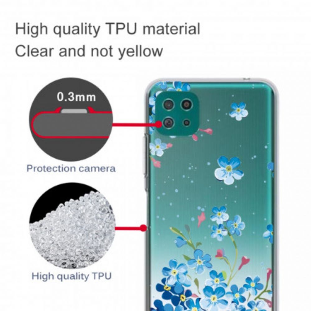 Handyhülle Für Samsung Galaxy A22 5G Blaue Blumen