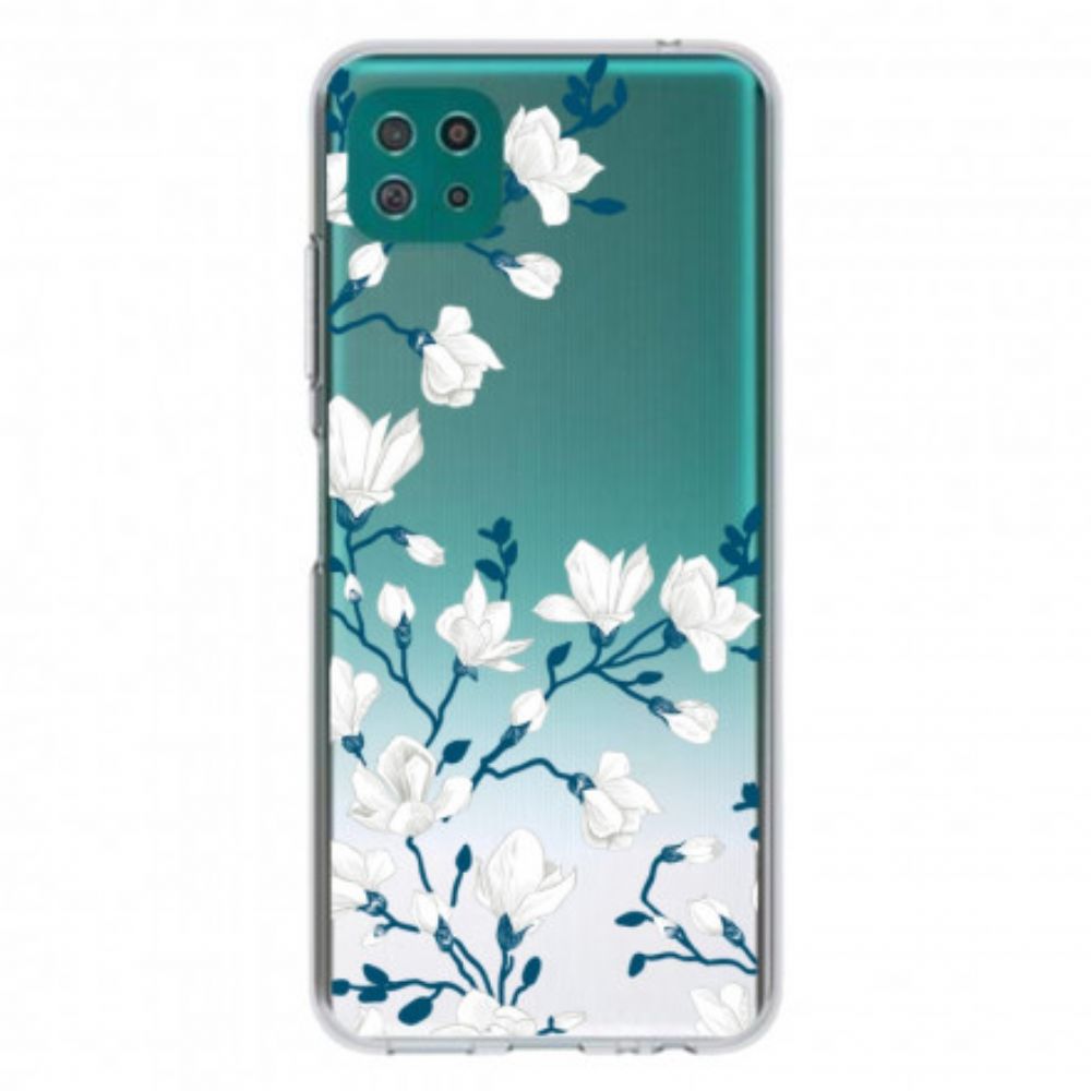 Handyhülle Für Samsung Galaxy A22 5G Weiße Blumen