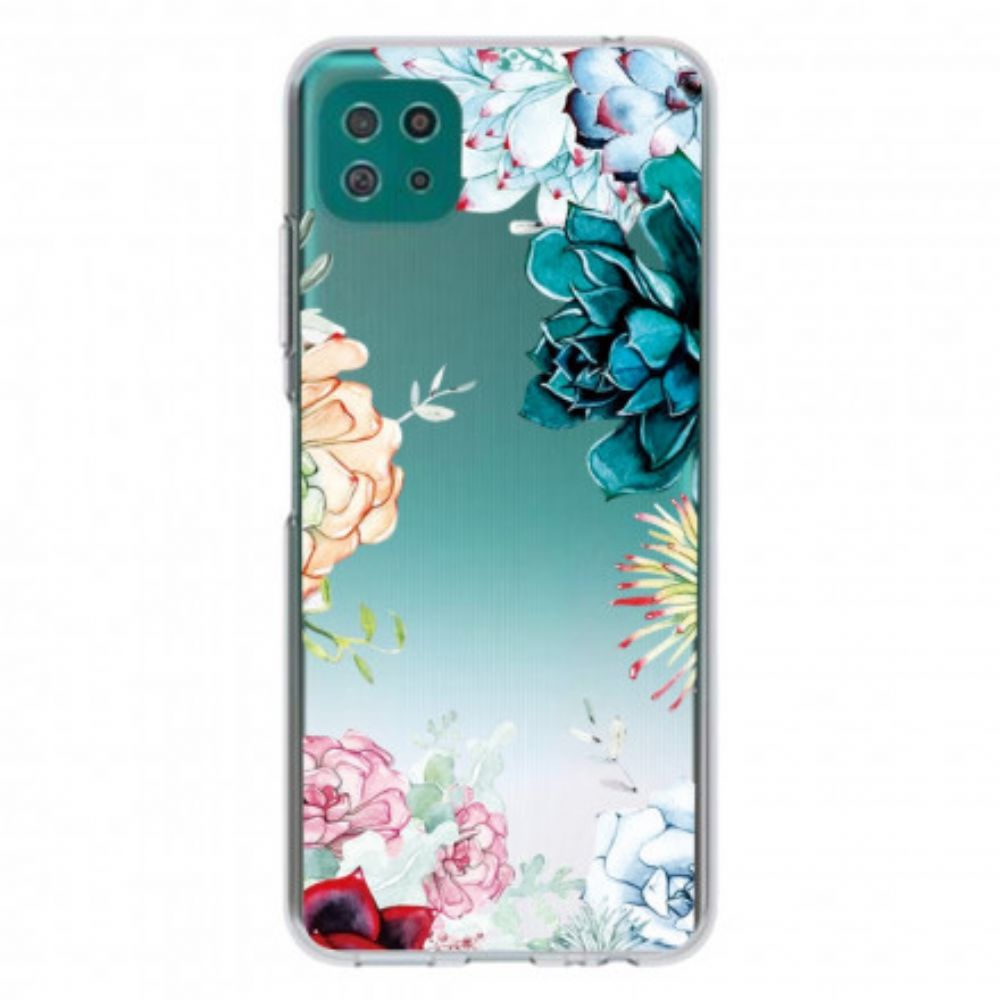 Hülle Für Samsung Galaxy A22 5G Nahtlose Aquarellblumen