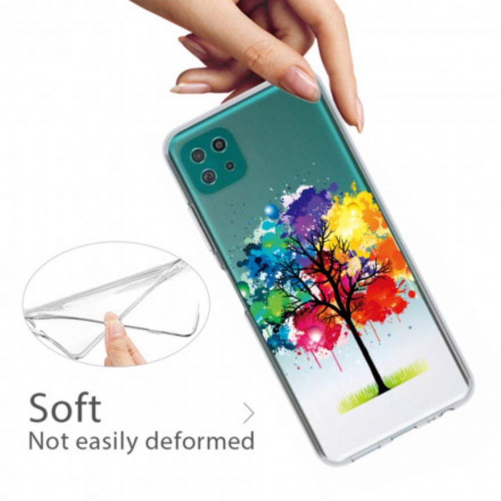 Hülle Für Samsung Galaxy A22 5G Transparenter Aquarellbaum