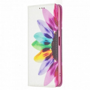 Schutzhülle Für Samsung Galaxy A22 5G Flip Case Aquarell Blume