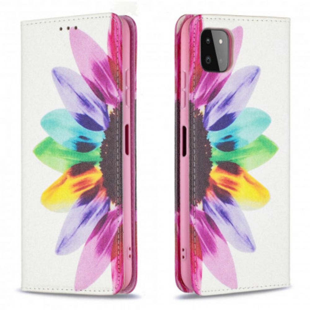 Schutzhülle Für Samsung Galaxy A22 5G Flip Case Aquarell Blume