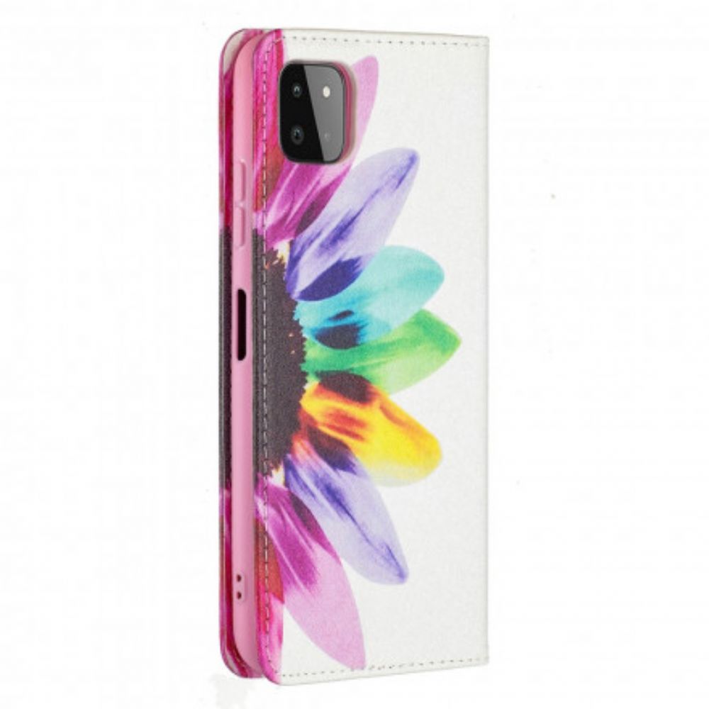 Schutzhülle Für Samsung Galaxy A22 5G Flip Case Aquarell Blume