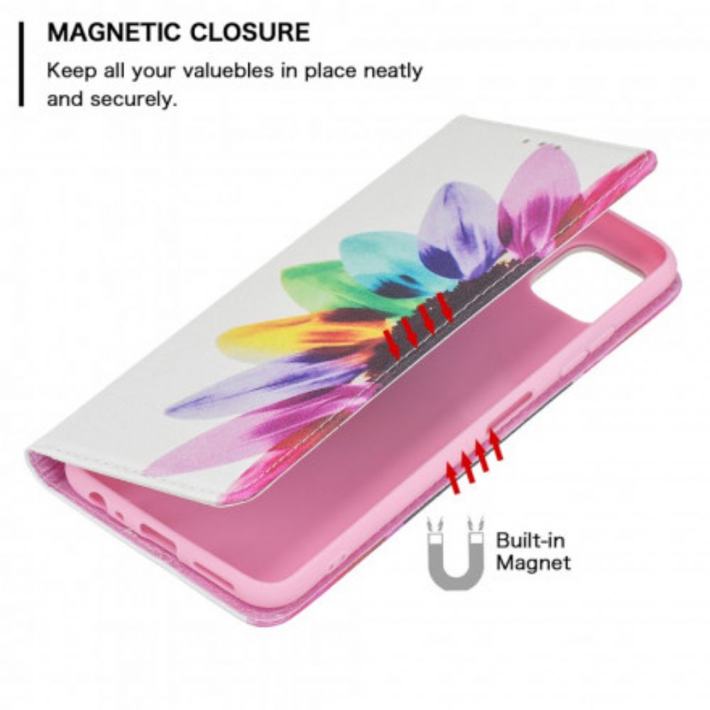 Schutzhülle Für Samsung Galaxy A22 5G Flip Case Aquarell Blume