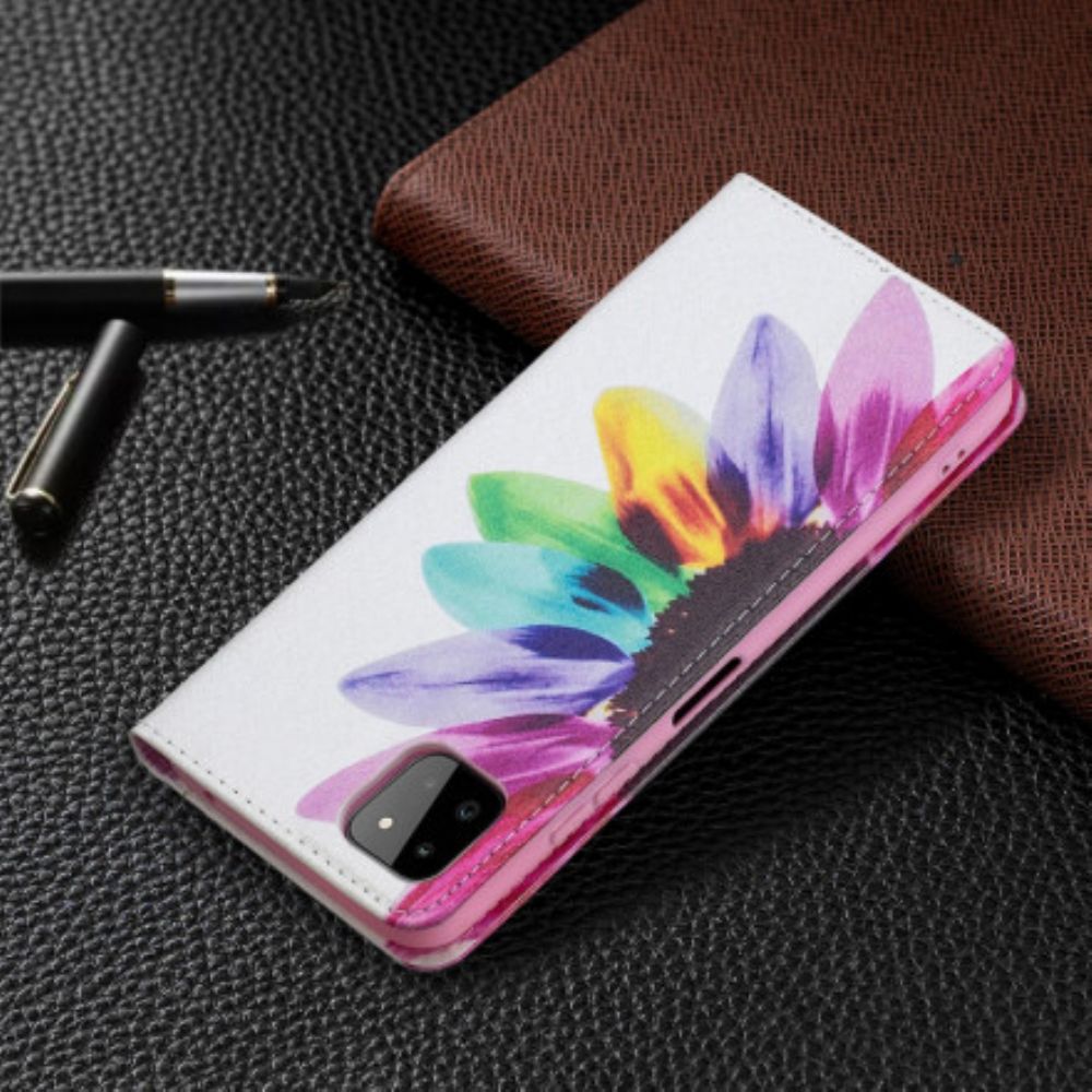 Schutzhülle Für Samsung Galaxy A22 5G Flip Case Aquarell Blume