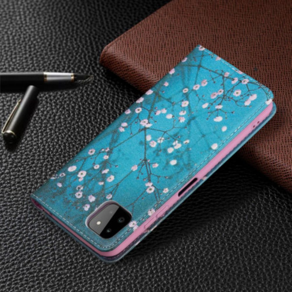 Schutzhülle Für Samsung Galaxy A22 5G Flip Case Blühende Zweige