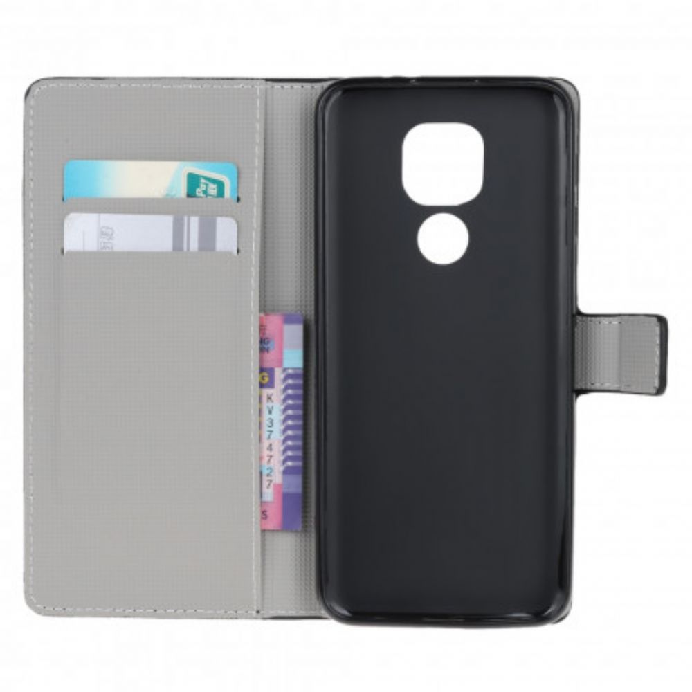 Flip Case Für Moto G9 Play Blauer Schmetterling