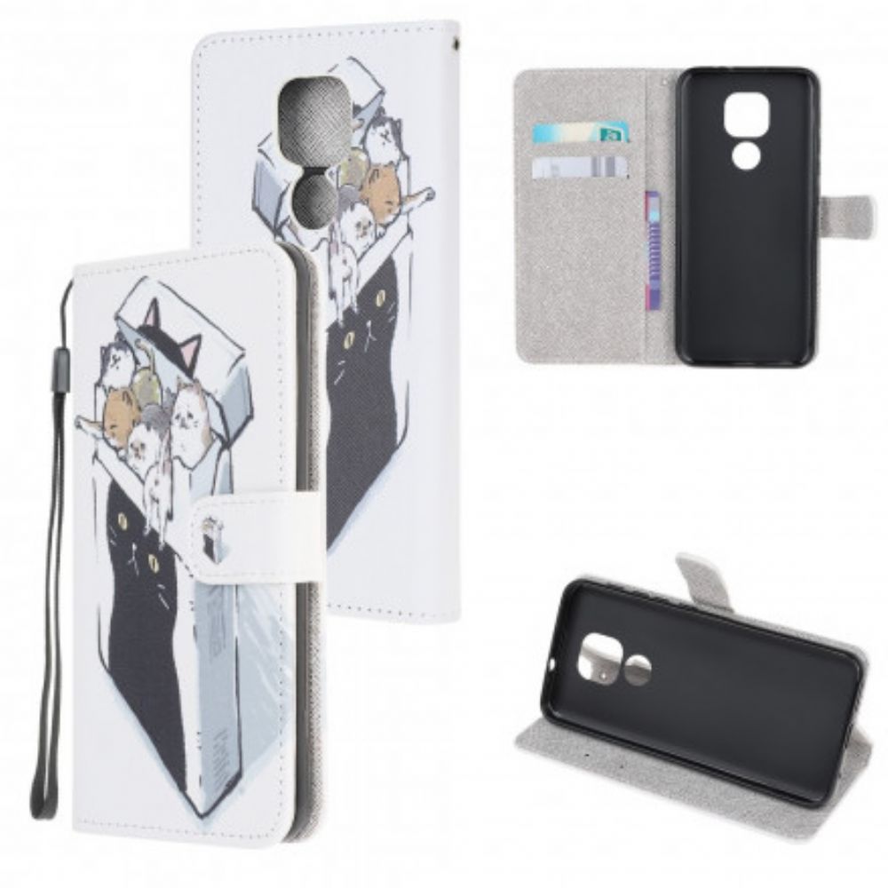 Flip Case Für Moto G9 Play Mit Kordel Lanyard-lieferung