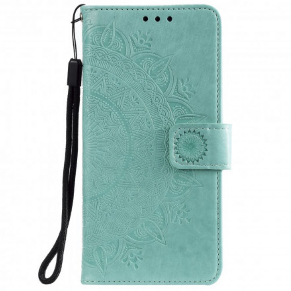 Flip Case Für Moto G9 Play Sonnen-mandala