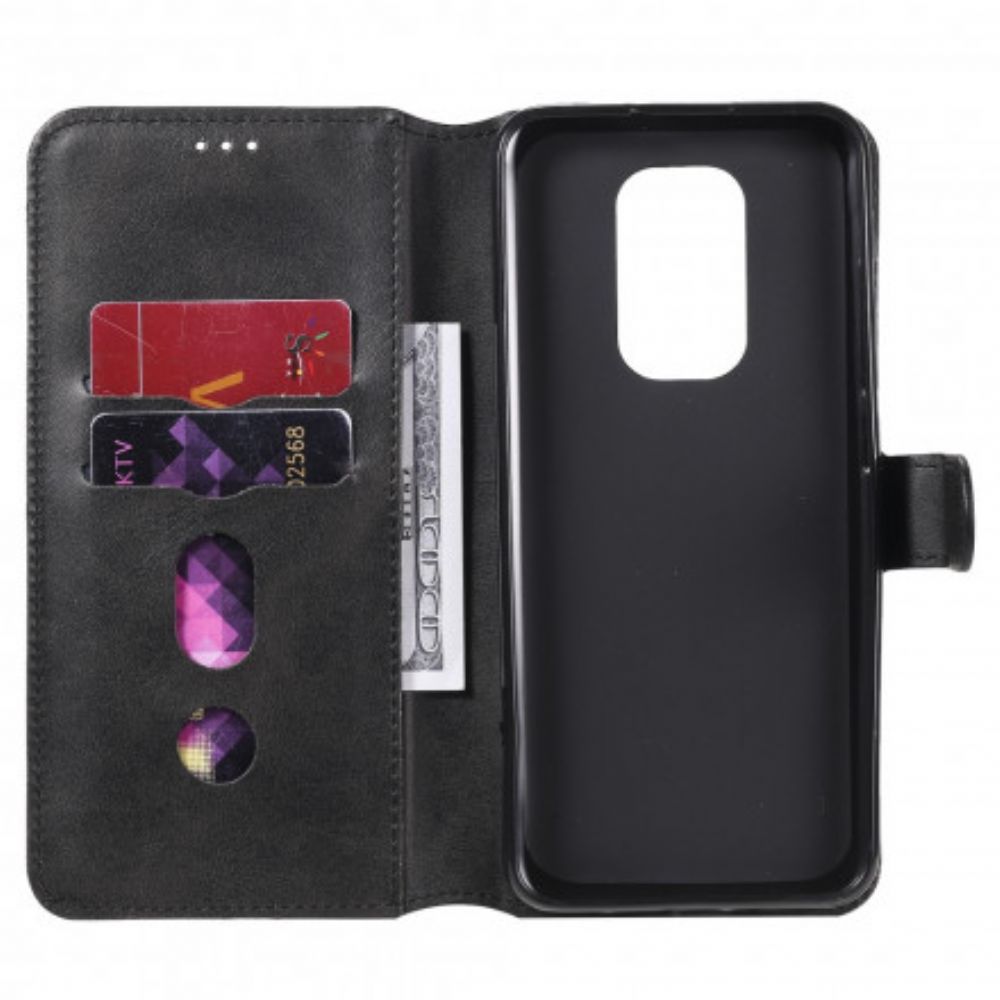 Flip Case Für Moto G9 Play Style Lederdesign