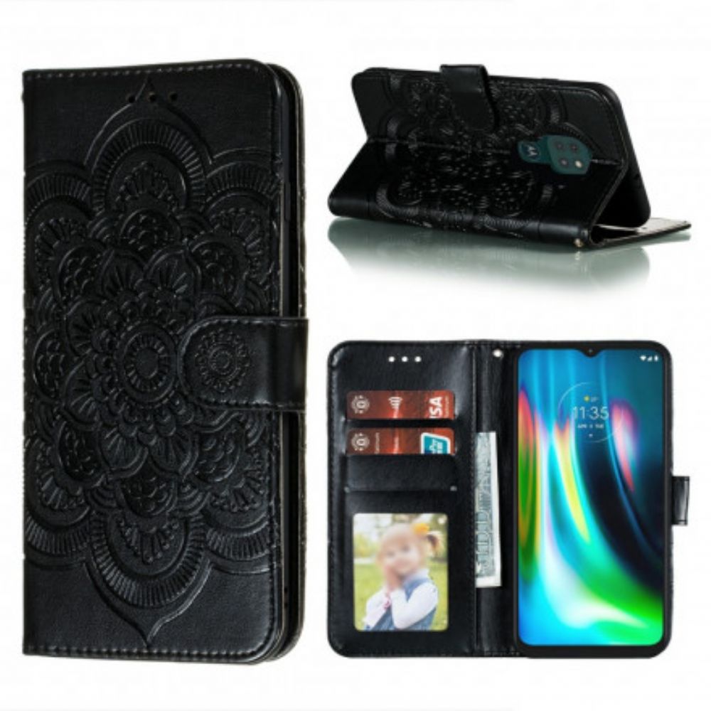 Flip Case Für Moto G9 Play Volles Mandala