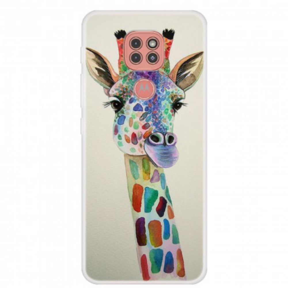 Hülle Für Moto G9 Play Bunte Giraffe